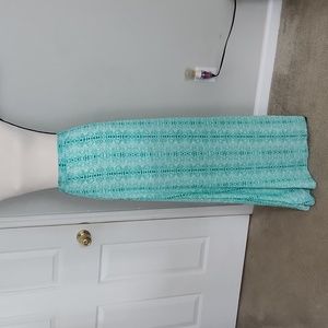 Green python print maxi skirt